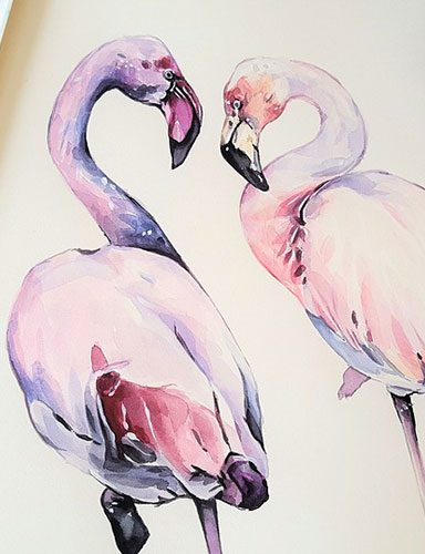 Making heron painting